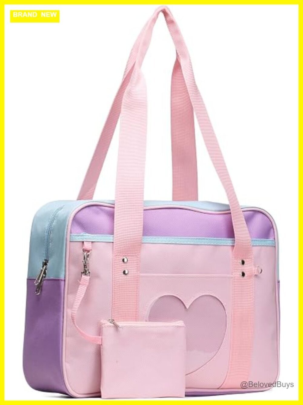 Kawaii Ita Bag Tote Shoulder Bag Heart Window Clear PVC Oxford